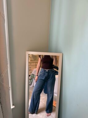 Old Navy Wide-Leg Jeans in Dark Blue